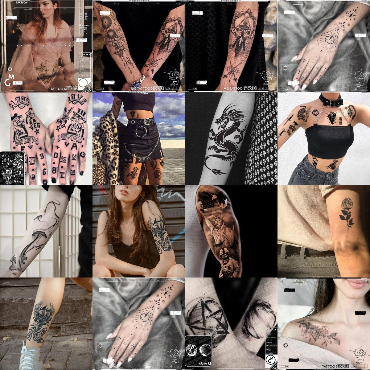 10 Unique Tattoo Stickers（10Pcs）