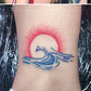 13 Pcs Combo Red and Blue Ukiyoe and Flower Temporary Tattoo