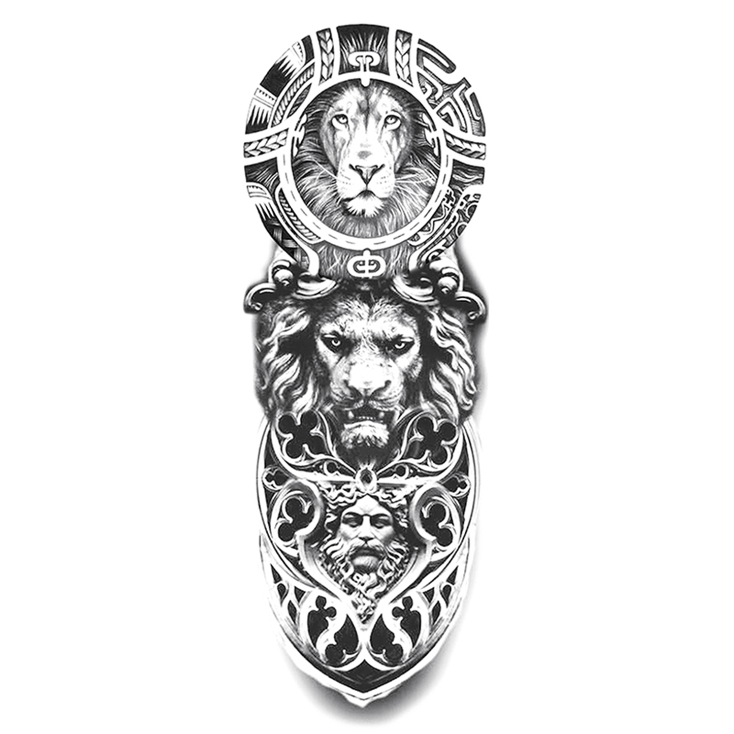 Lion King Full Sleeve Temporary Tattoo - StiCool